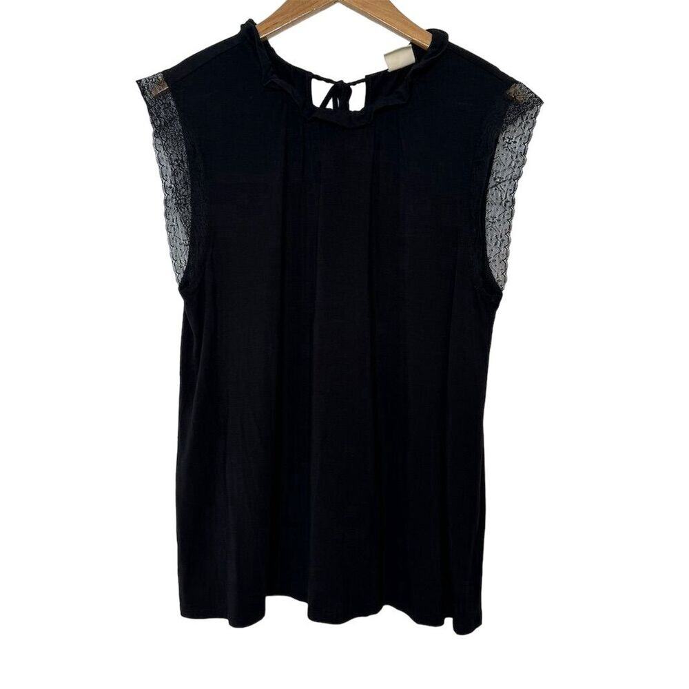 Good Hart Womens Sleeveless Tank Top Size Medium Black Whimsygoth Office Stretch